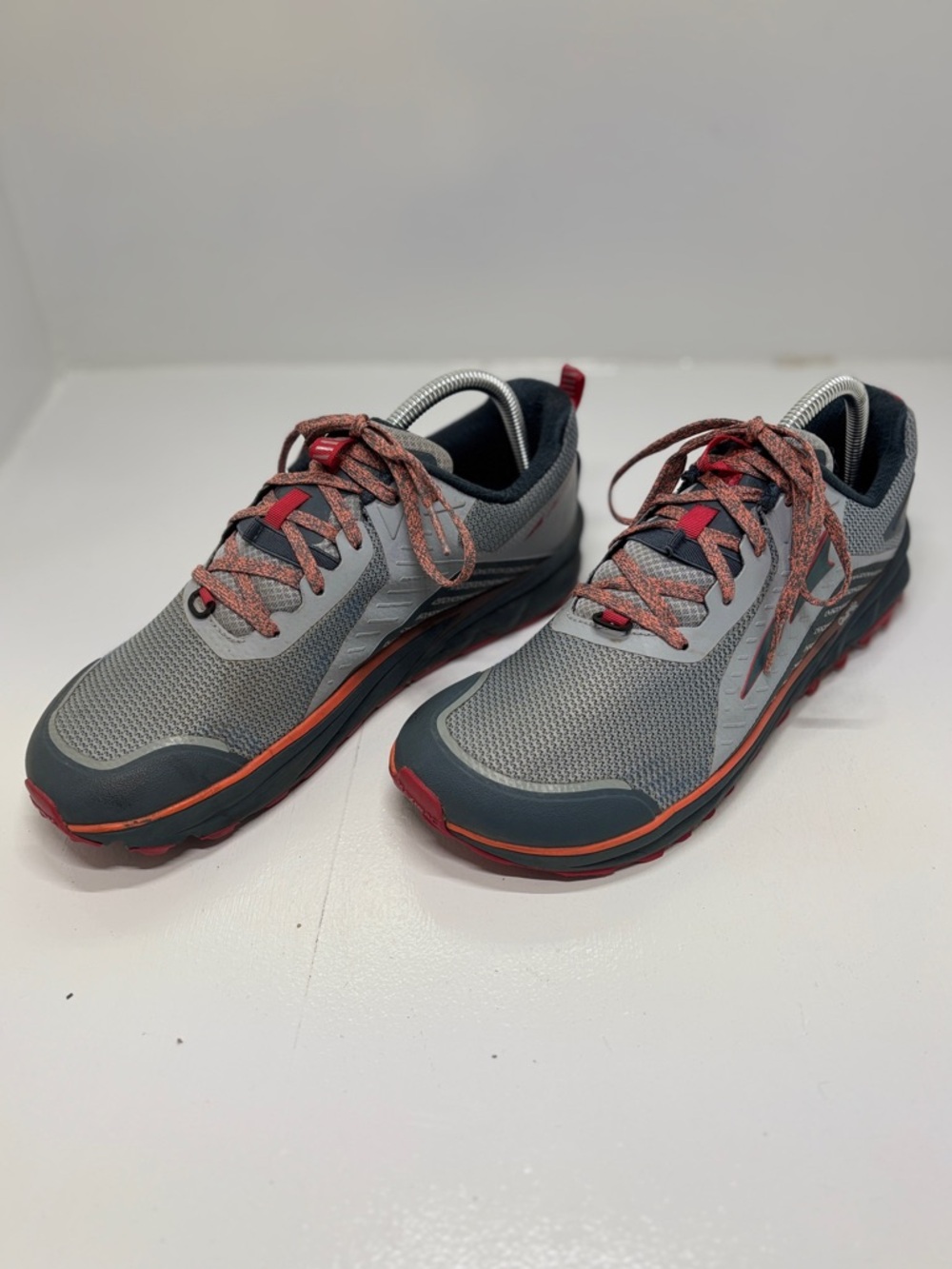 Altra Lone Peak Trail Running Shoes Women’s 9.5 Gray Orange Zero Drop Hiking Com - Picture 2 of 13